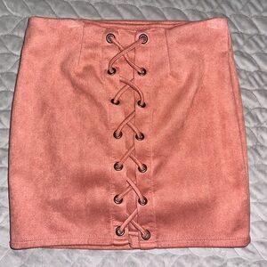 Mini suede skirt